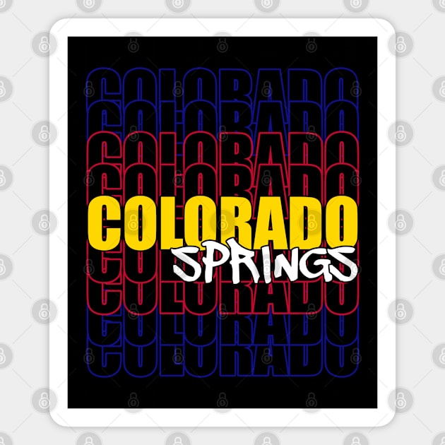 Colorado Springs Typography Flag Magnet by That5280Lady